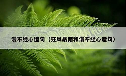 漫不经心造句二年级下册-漫不经心写一句话